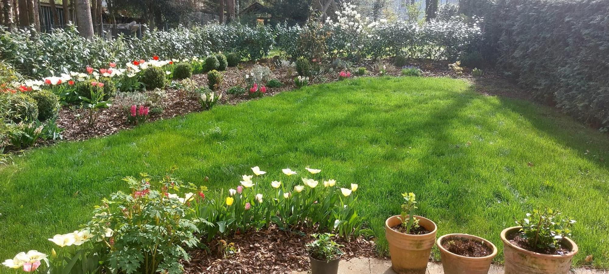 Sunny Garden Flat In Apartment *